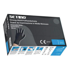 SETINO Gumikesztyű Setino Nitril -S-100 db Fekete fodrászkellék
