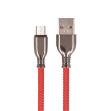 Setty USB-A - microUSB kábel 1 m 3A - piros kábel és adapter