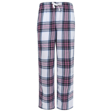 SF (Skinnifit) Gyerek flanel pizsamanadrág - Fehér / rózsaszín | 7-8 éves gyerek hálóing, pizsama