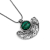 Shablool Izraeli ezüst malachit köves medál lánccal "12x10"
