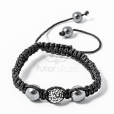 Shamballa karkötő 1 kristály + 2 csakragolyó antrazit jwr-1540 karkötő