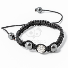  Shamballa karkötő 1 kristály + 2 csakragolyó fehér jwr-1526 karkötő