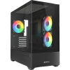 Sharkoon MK6 RGB Mini Torony Számítógépház + 3db 120mm RGB ventilátor - Fekete (4044951041794)