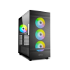 Sharkoon Számítógépház - Rebel C50 RGB Black (fekete; ablakos; ATX, 4x120mm RGB ventilátor; 2xUSB3.0; 1xUSB 3.2; I/O)