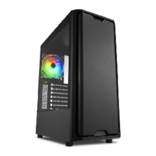  Sharkoon Számítógépház - SK3 RGB (fekete; ATX,mATX; alsó táp; 4x120mm v.; 2xUSB3.0, 1xUSB2.0, I/O) számítógép ház