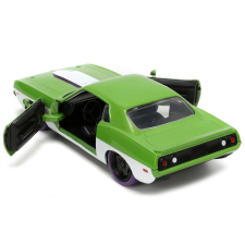  She-Hulk &amp; 1973 Plymouth Barracuda modell autó 1:32 makett