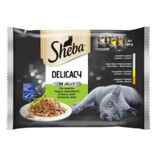 Sheba Állateledel alutasakos SHEBA Delicacy macskáknak 4-pack vegyes lazac-hal-csirke-pulyka válogatás 4x85g macskaeledel
