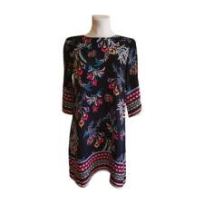  Shein fekete mintás női ruha (méret: M) női ruha