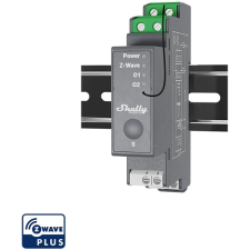 Shelly Wave 2, 2x 16A kapcsolómodul DIN sínen, Z-Wave villanyszerelés