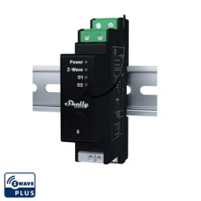 Shelly Wave Pro Shutter 2x 16A modul, DIN, teljesítménymérés, Z-Wave villanyszerelés