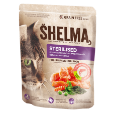 Shelma Gabonamentes granulátum STERILE friss lazaccal felnőtt macskák számára, 1,4 kg macskaeledel
