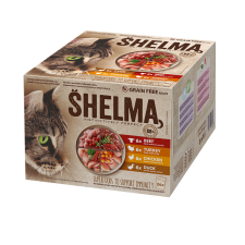 Shelma gabonamentes pörkölt filé húsválaszték, 24 x 85 g macskaeledel