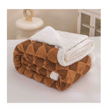  Sherpa pléd barna–fehér rombusz mintával 200×220 cm ZF-SB200 lakástextília