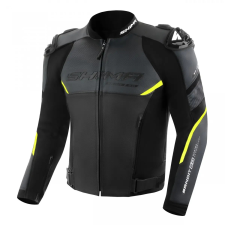 Shima Bandit 2.0 motoros bőrkabát fekete-fehér-fluo sárga motoros kabát