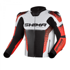 Shima STR 2.0 motoros kabát fekete-fehér-fluo piros motoros kabát