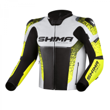 Shima STR 2.0 motoros kabát fekete-fehér-fluo sárga motoros kabát