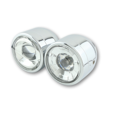 SHIN YO LED fényszóró, ikercsöves krómozott oldalsó szereléssel motorkerékpár fényszóró