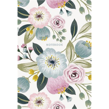SHKOLYARYK Jegyzetfüzet, A5, kockás, 80 lap, SHKOLYARYK "Pastel flowers", vegyes füzet