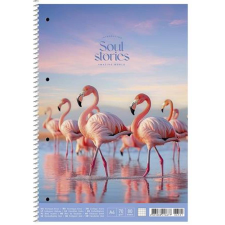 SHKOLYARYK Spirálfüzet, A4, kockás, 80 lap, SHKOLYARYK "Soul stories", vegyes füzet
