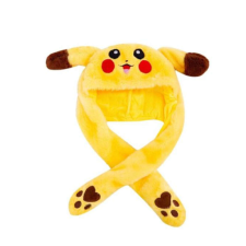 SHUI sapka mozgatható fülekkel - sárga pikachu babasapka, sál