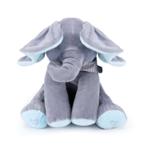SHUI Zenélő elefánt mozgatható fülekkel, kék plüssfigura