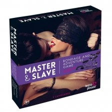 Shunga Master &amp; Slave - kötözős játék szett (lila-fekete) 1 db bilincs, kötöző