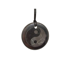 Shungit medál gravírozott yin yang 30mm medál