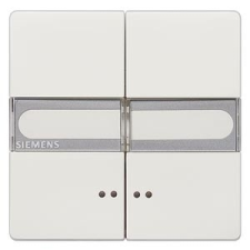 Siemens 2-es billentyű világítóablakkal és cimketartóval titánfehér, Delta Style (Siemens 5TG7157) villanyszerelés