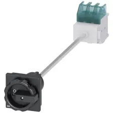 Siemens 3LD2213-0TK51 BE-KI kapcsoló 3P, 32A, sínre szerelhető, ajtókuplungos hajtással, fekete villanyszerelés