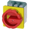 Siemens 3LD2704-0TK53 BE-KI kapcsoló, 3P, 100A, előlapra, piros/sárga