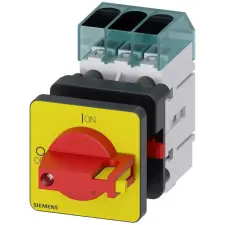 Siemens 3LD3050-0TK13 BE-KI kapcsoló, 3P, 16A, előlapra, 48x48mm, piros/sárga villanyszerelés