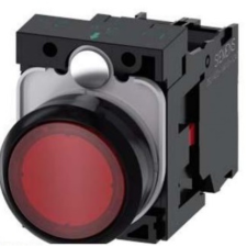 Siemens 3SU1102-0AB20-1CA0 komplett világító nyomógomb, piros, 24VAC/DC, 1NC, csavaros Sirius villanyszerelés