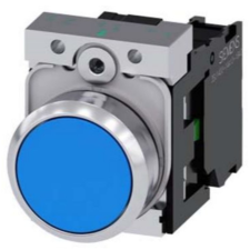 Siemens 3SU1150-0AB50-1BA0 komplett nyomógomb, kék, 1NO, fém, csavaros Sirius villanyszerelés