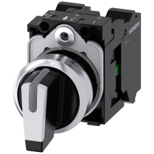 Siemens 3SU1150-2BL60-3NA0 komplett kapcsoló, 3 állású, fehér, 2NO, fém, rugós Sirius villanyszerelés