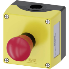 Siemens 3SU1801-0NB00-2AA2 tokozott vészgomb, 2NC, reteszoldás forgatással Sirius villanyszerelés