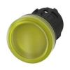 Siemens Jelzőlámpa fej műanyag d22 kerek sárga lapos 1-lámpa fekete műanyag-gyűrű SIRIUS ACT SIEMENS - 3SU1001-6AA30-0AA0