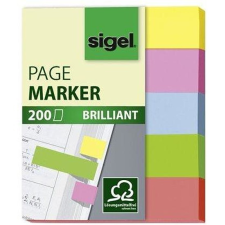 SIGEL Brillant Mini jelölőcímke 12x50mm élénk 5x40 lap papír post-it