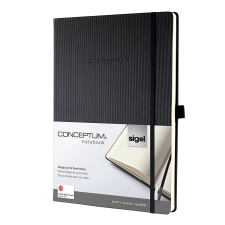 SIGEL Conceptum 194 lapos A4 kockás jegyzetfüzet -Fekete (CO111) füzet