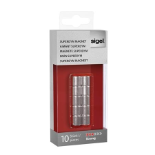 SIGEL Extra erős, henger alakú mágnes,10 db SIGEL "SuperDym", ezüst táblamágnes