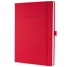 SIGEL Jegyzetfüzet, exkluzív, A4, vonalas, 194 oldal, keményfedeles, SIGEL "Conceptum", piros füzet