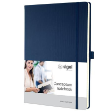 SIGEL Jegyzetfüzet, exkluzív, A4, vonalas, 97 lap, keményfedeles, SIGEL "Conceptum", éjkék füzet
