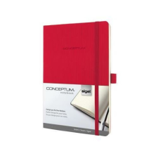 SIGEL Jegyzetfüzet, exkluzív, A5, vonalas, 97 lap, puhafedeles, SIGEL "Conceptum", piros füzet