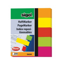 SIGEL Jelölőcímke, papír, 5x40 lap, 12x50 mm, SIGEL &quot;Neo jegyzettömb