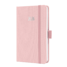  Sigel Jolie határidőnapló, 2026, 9,5x15 cm, heti, pasztell rózsaszín határidőnapló
