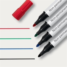 SIGEL Táblamarker készlet, 1-3 mm, kúpos, SIGEL, 4 különböző szín filctoll, marker