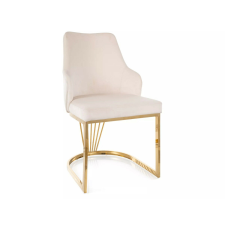 Signal Alure Velvet Bársony Étkezőszék Világos Bézs Arany Vázzal bútor