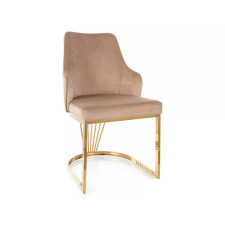 Signal Alure Velvet Bézs Bársony Étkezőszék Arany Vázzal bútor