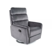 Signal Argos Velvet Relax Fotel Bársony Szürke Forgatható bútor