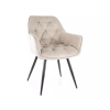 Signal Cherry Velvet Bársony Étkezőszék Világos Bézs Fekete Fém Lábakkal
