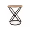 Signal Eos Modern Kerek Dohányzóasztal Artisan Tölgy Fekete Fém Vázzal